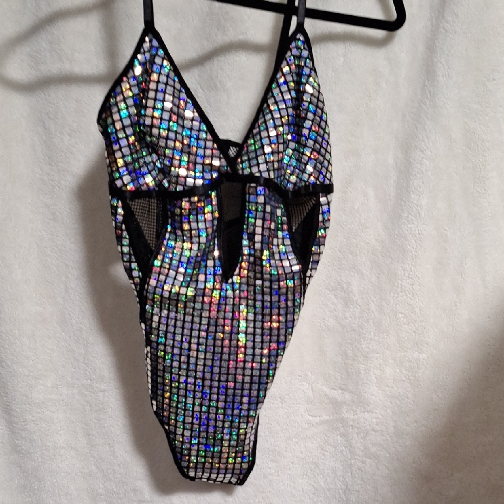 Sparkling Black and Silver  One Piece